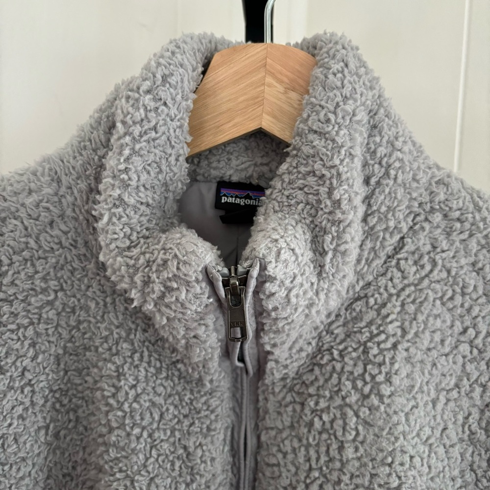Patagonia Gray Los Gatos Recycled Polyester Fleece Full Zip Vest Women Large
